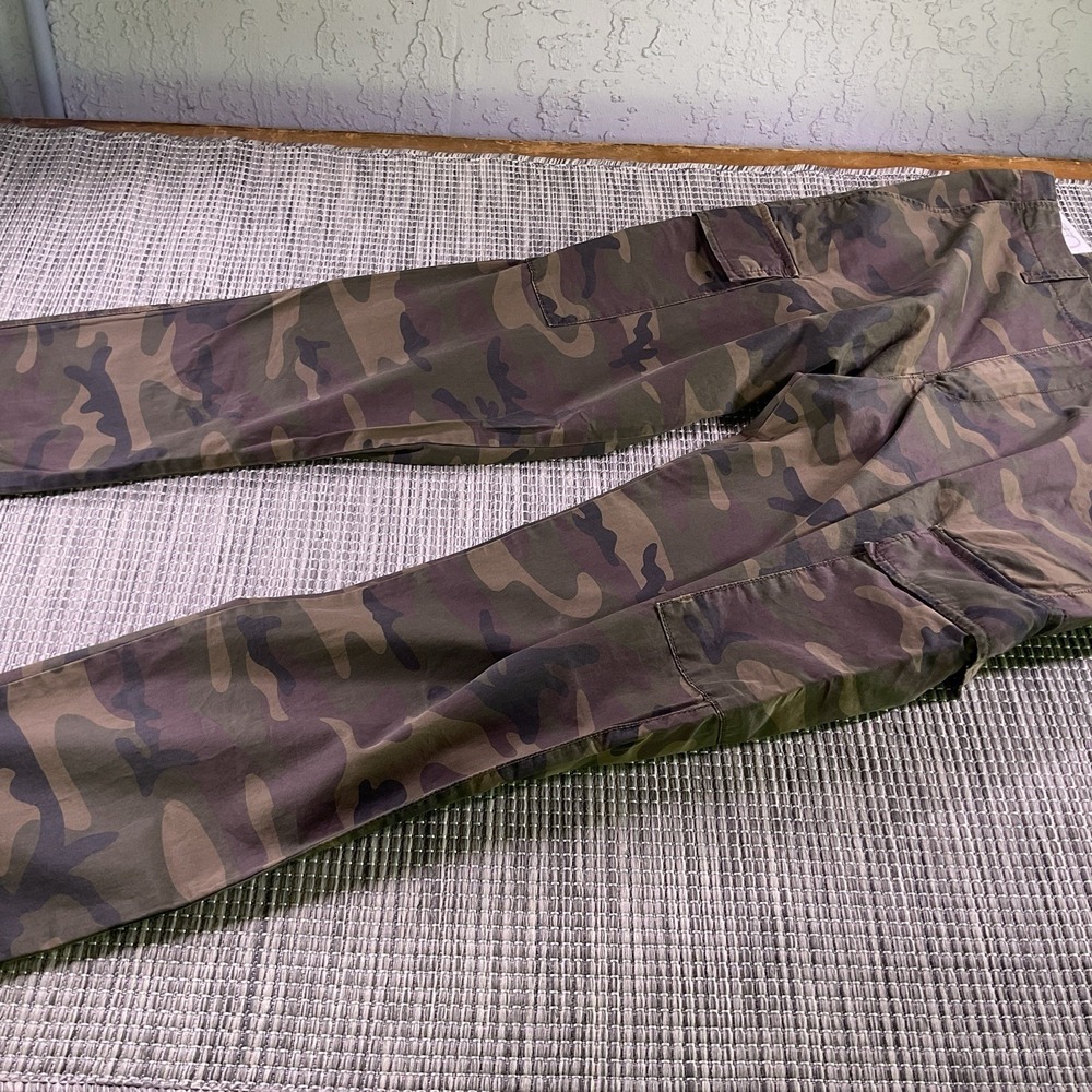 Gap Mens Straight Cargo Pants 38x30 Green Camo Cotton Military Utility